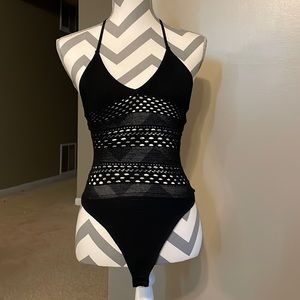 Black cutout bodysuit